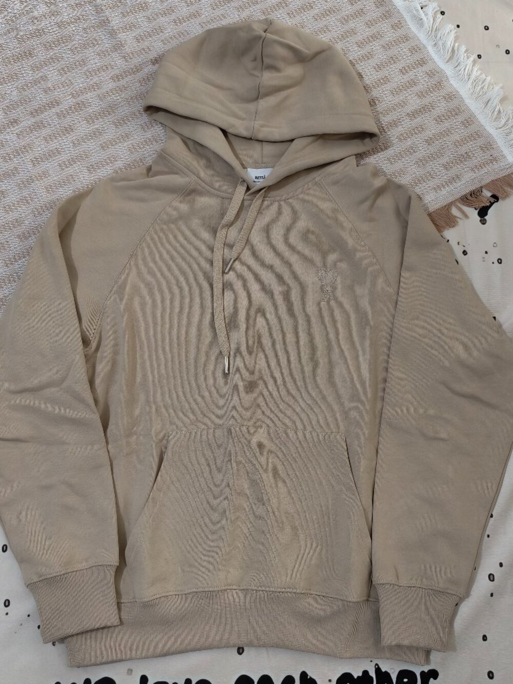 AMI Khaki Heart-Shaped Hoodie